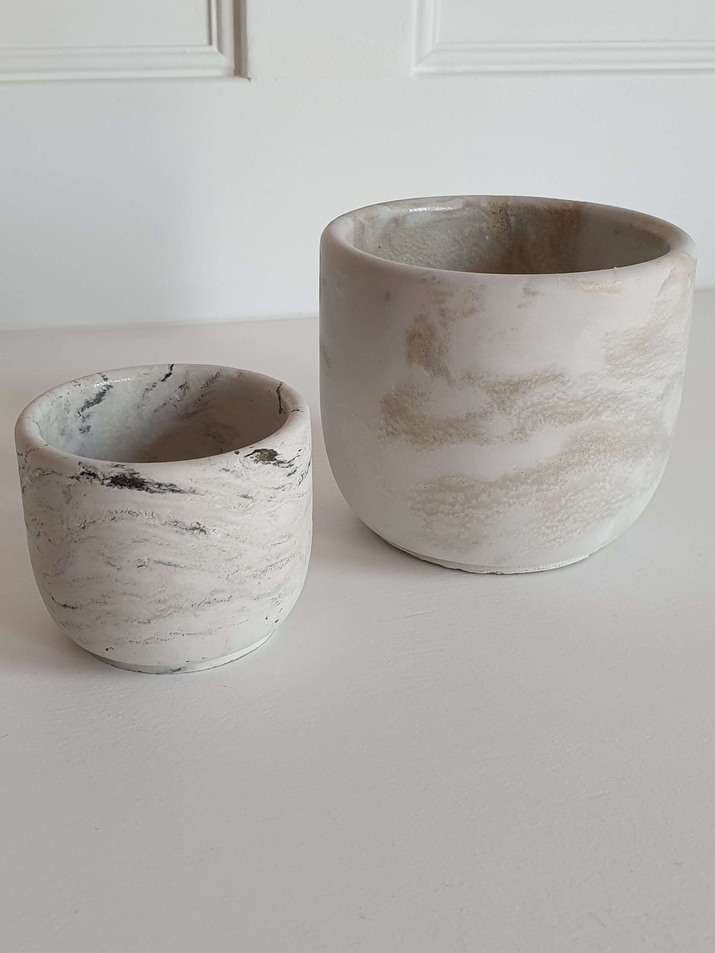 Lux Imperfect Marbled Concrete Vessels