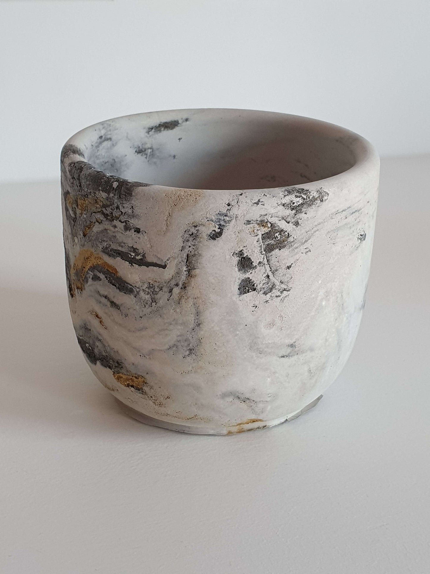Lux Imperfect Marbled Concrete Vessels