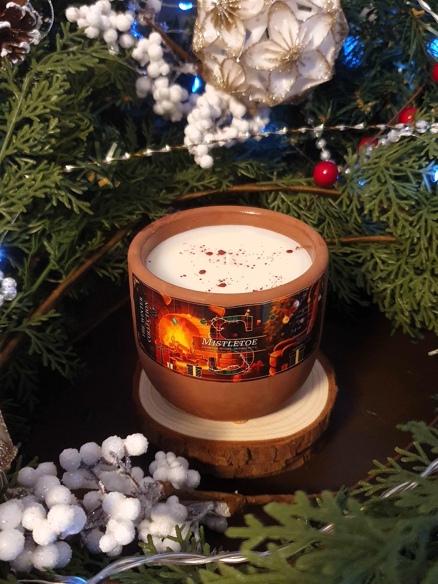 17 Mistletoe 3" Concrete Candle